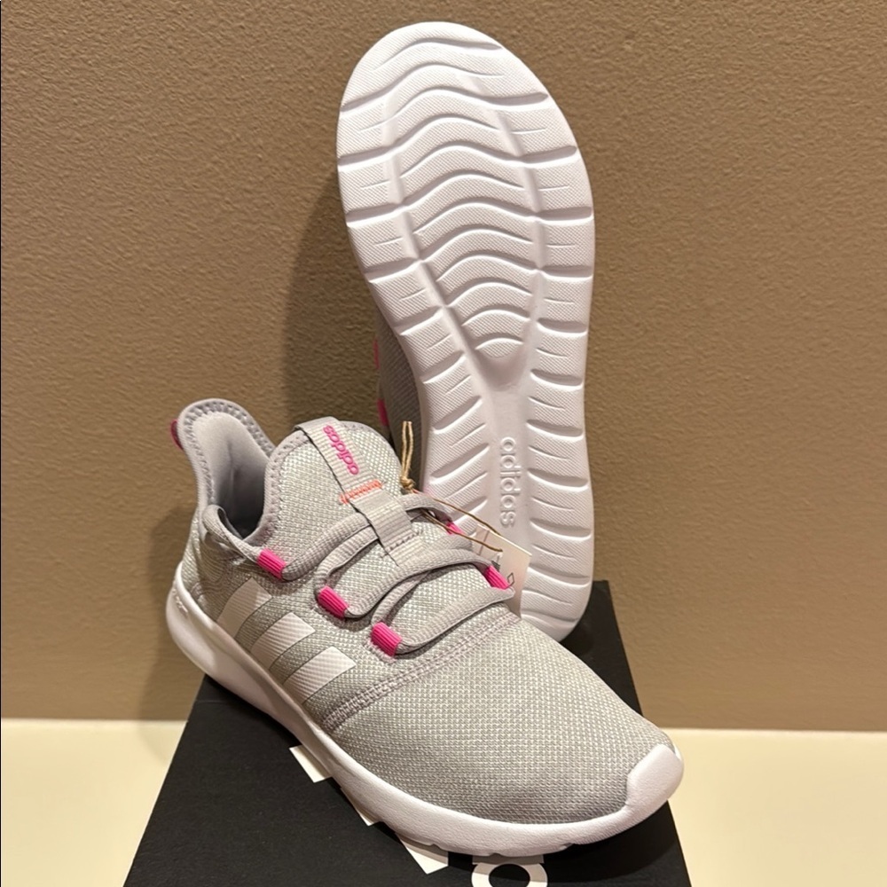 Adidas Cloudfoam Pure 2.0 Women’s Size 7.5 Running Shoe Light Grey w/Pink H04758